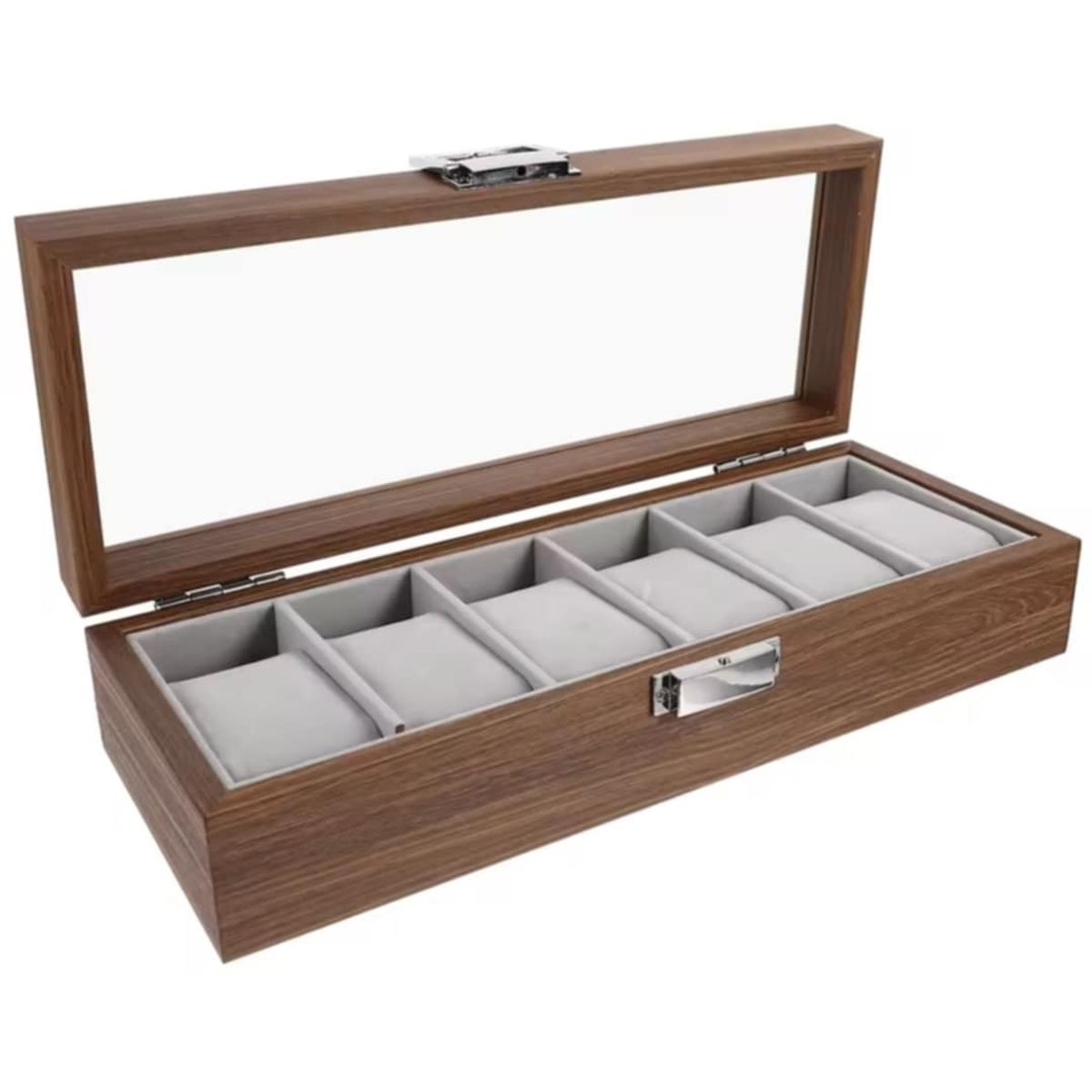 GENERICO - Caja de 6 Relojes Organizador Elegante de Reloj de Madera