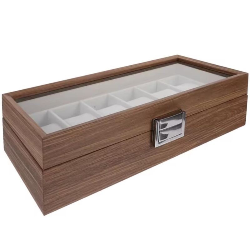 GENERICO - Caja de 6 Relojes Organizador Elegante de Reloj de Madera