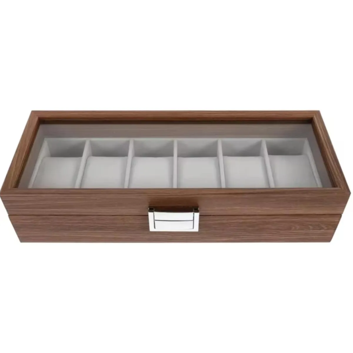 GENERICO - Caja de 6 Relojes Organizador Elegante de Reloj de Madera
