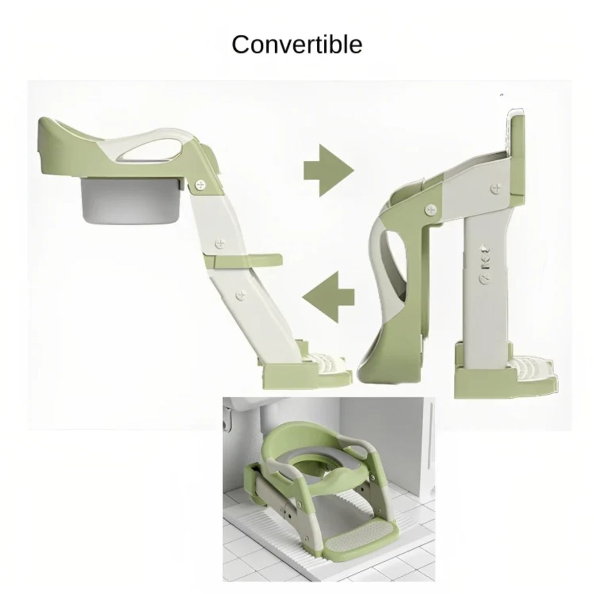 GENERICO - Inodoro Asiento Infantil Niño Con Escalera VERDE