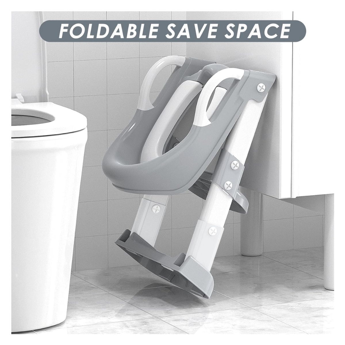 GENERICO - Inodoro Asiento Infantil Niño Con Escalera PLOMO