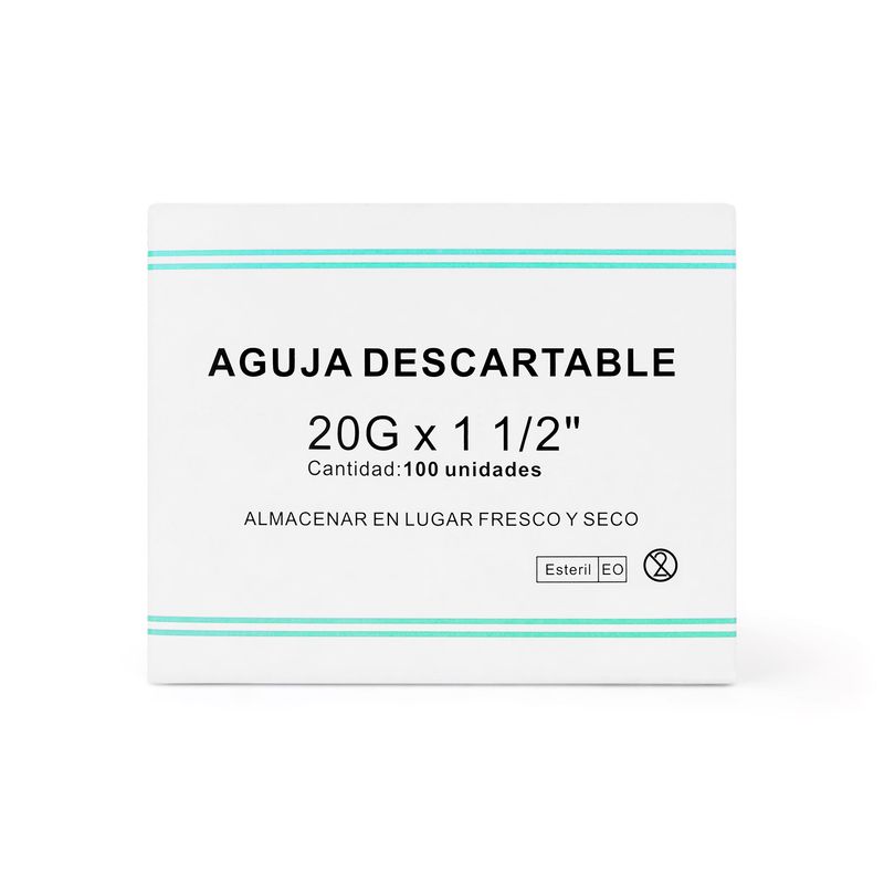 GENERICO - Aguja Descartable 20 G X 1 1/2" CAJA 100 UND