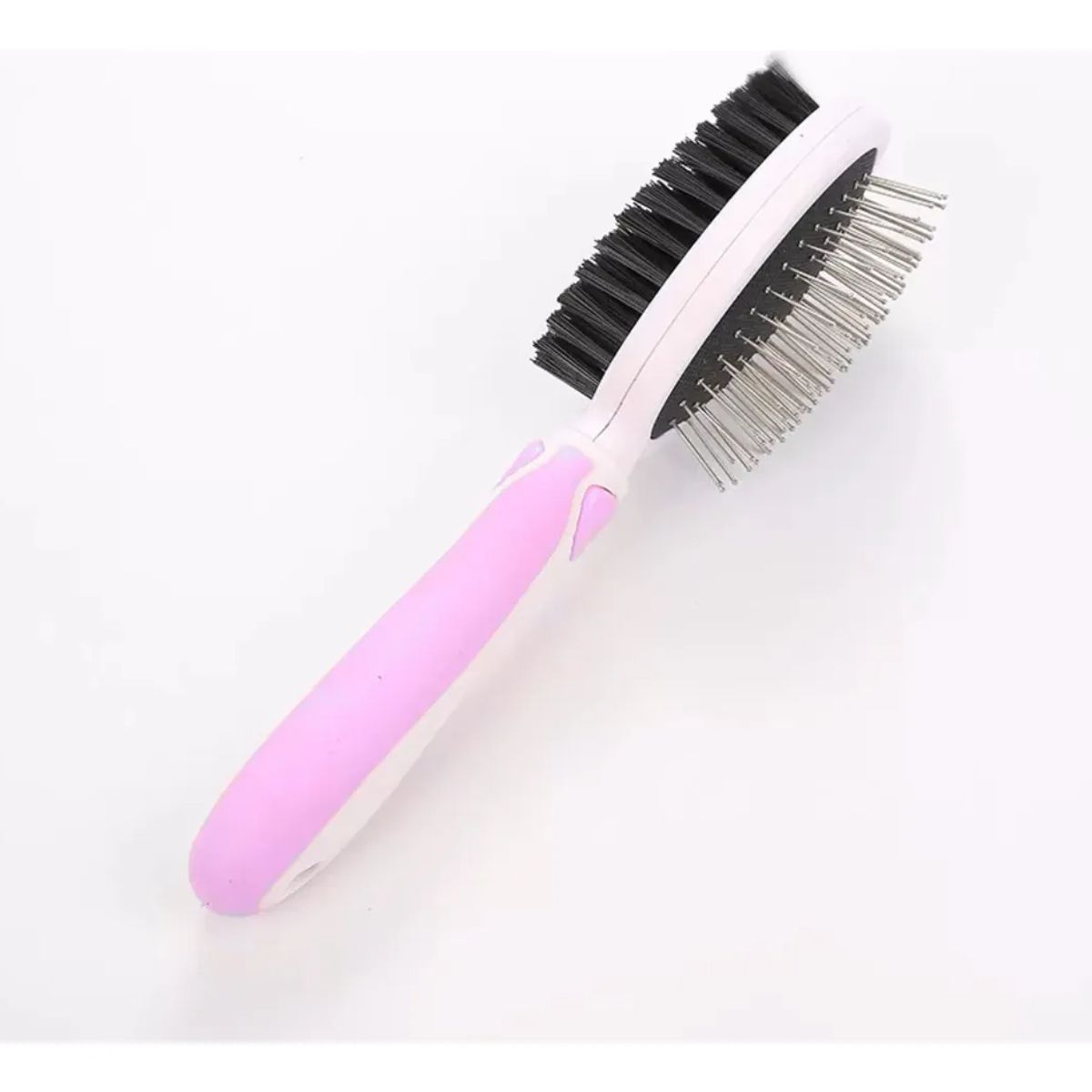 GENERICO - CEPILLO PEINE PARA MASCOTA PERRO GATO DOBLE CARA ROSADO