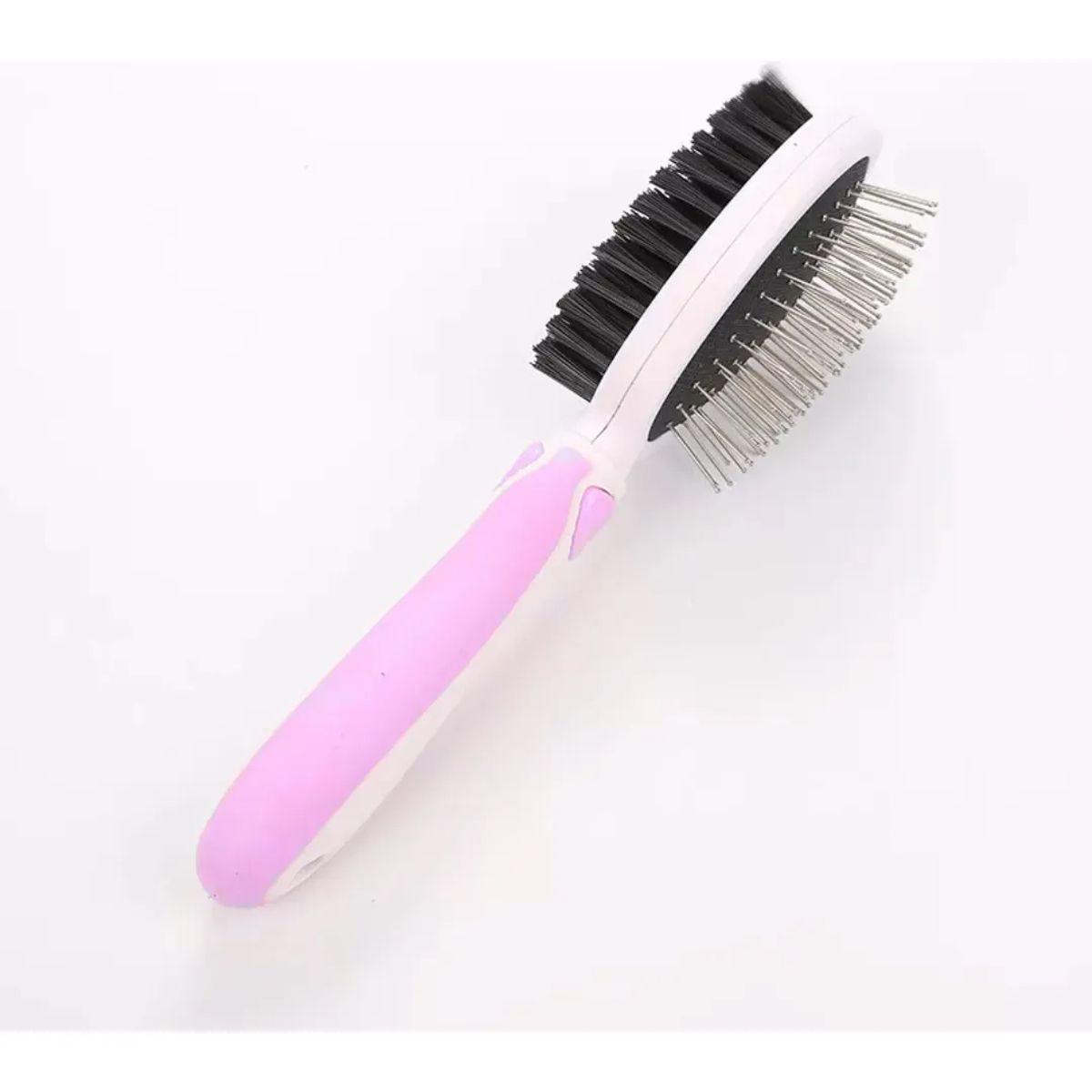 GENERICO - CEPILLO PEINE PARA MASCOTA PERRO GATO DOBLE CARA ROSADO