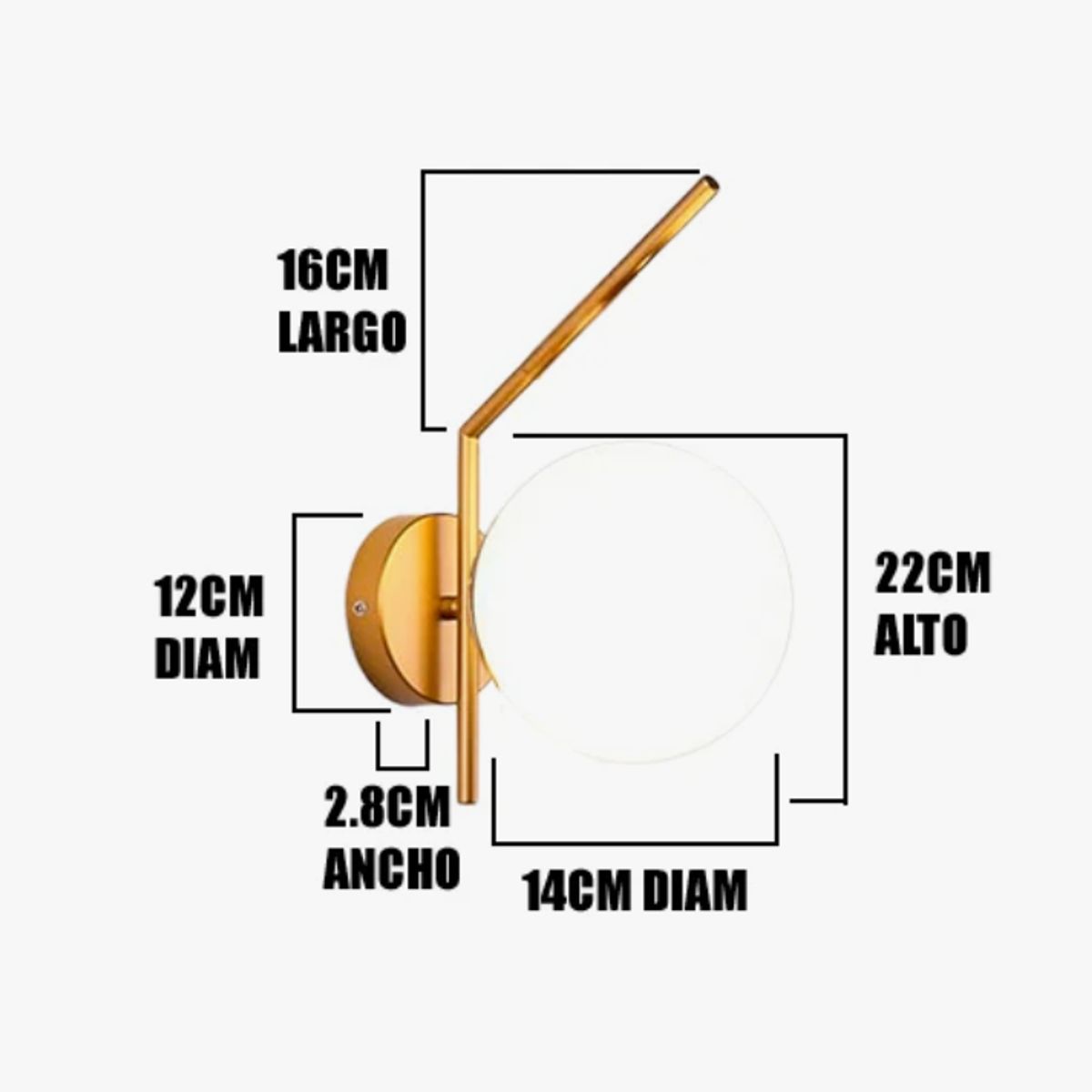 GENERICO - Aplique Lampara de Interior Gold Led