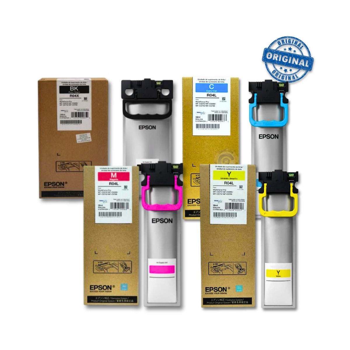 EPSON - Juego de tinta R04xX- RO4L  Worforce -C5210/ 5290/5710/5790