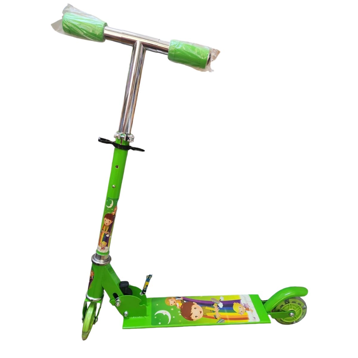 GENERICO - Scooter de Metal Para Niño - Verde con Diseños Infantiles