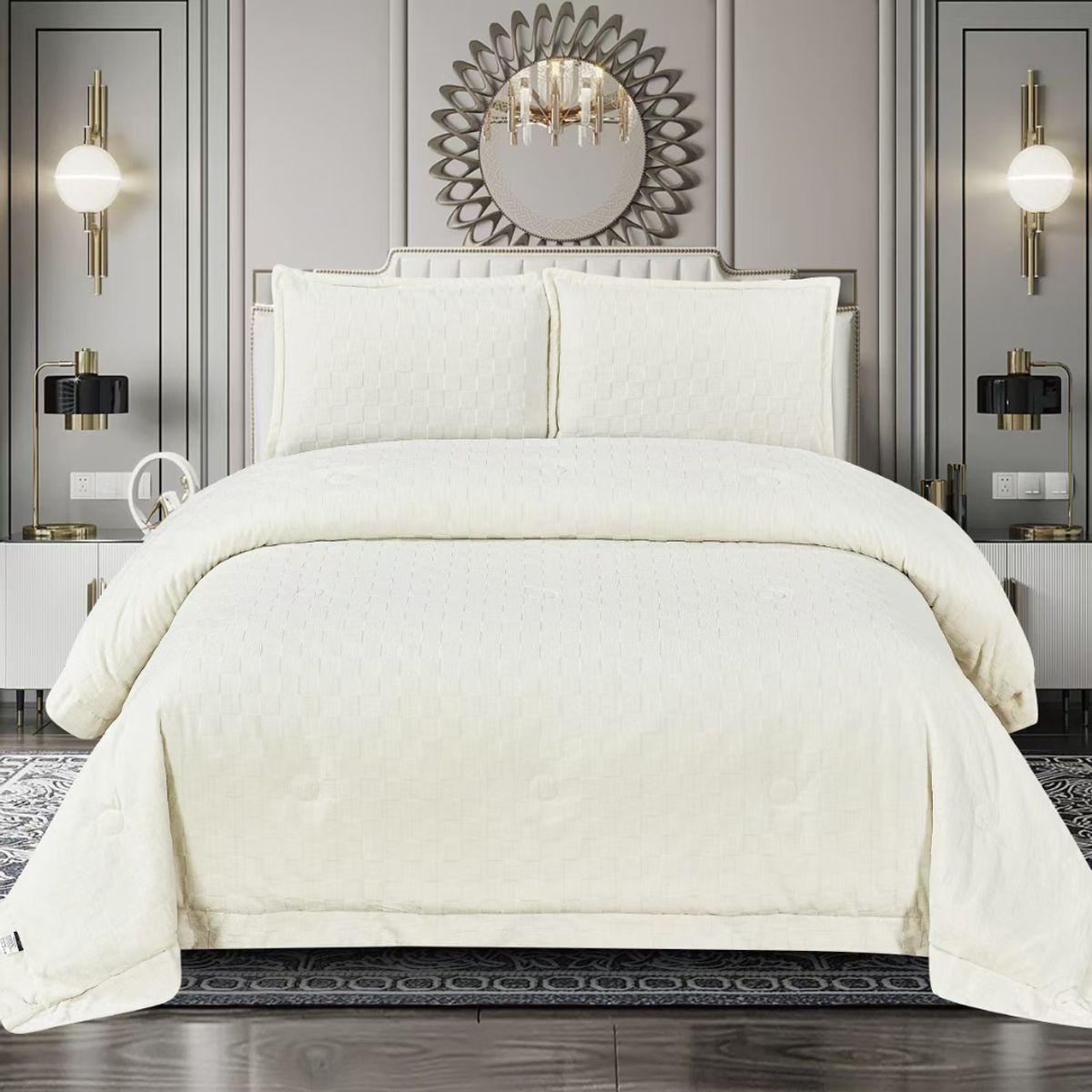 GENERICO - CUBRECAMA DE LUJO DE 3 PLZ