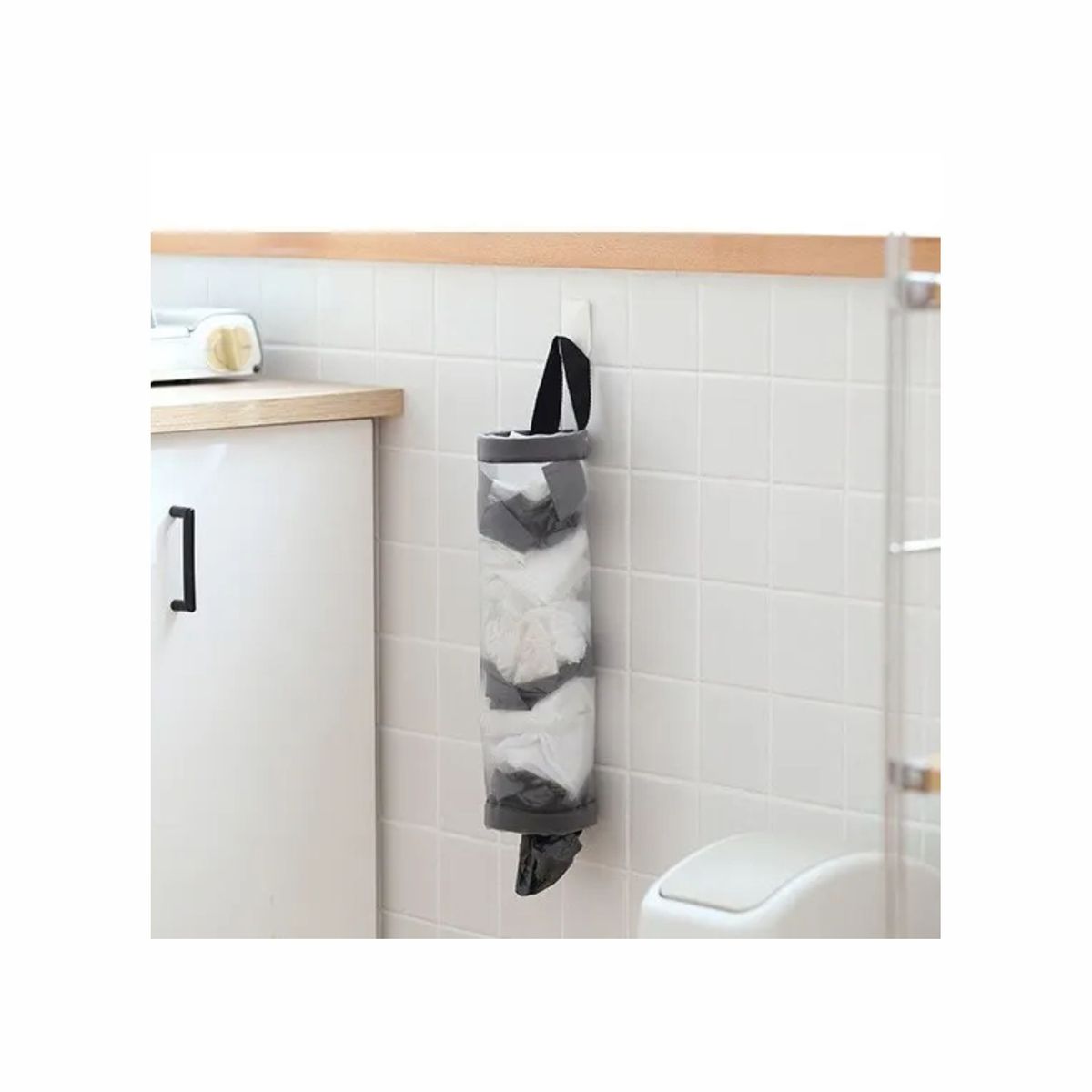 GENERICO - Dispensador Organizador de Bolsas Recicladas - Grande - Gris