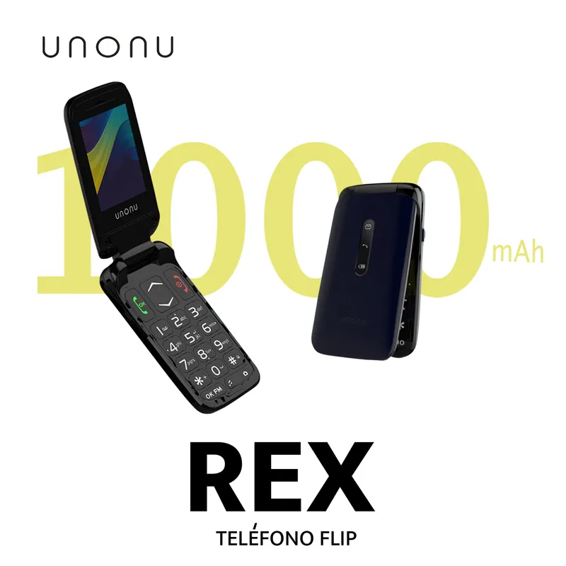 UNONU - CELULAR UNONU REX TELÉFONO FLIP 4G COLOR AZUL