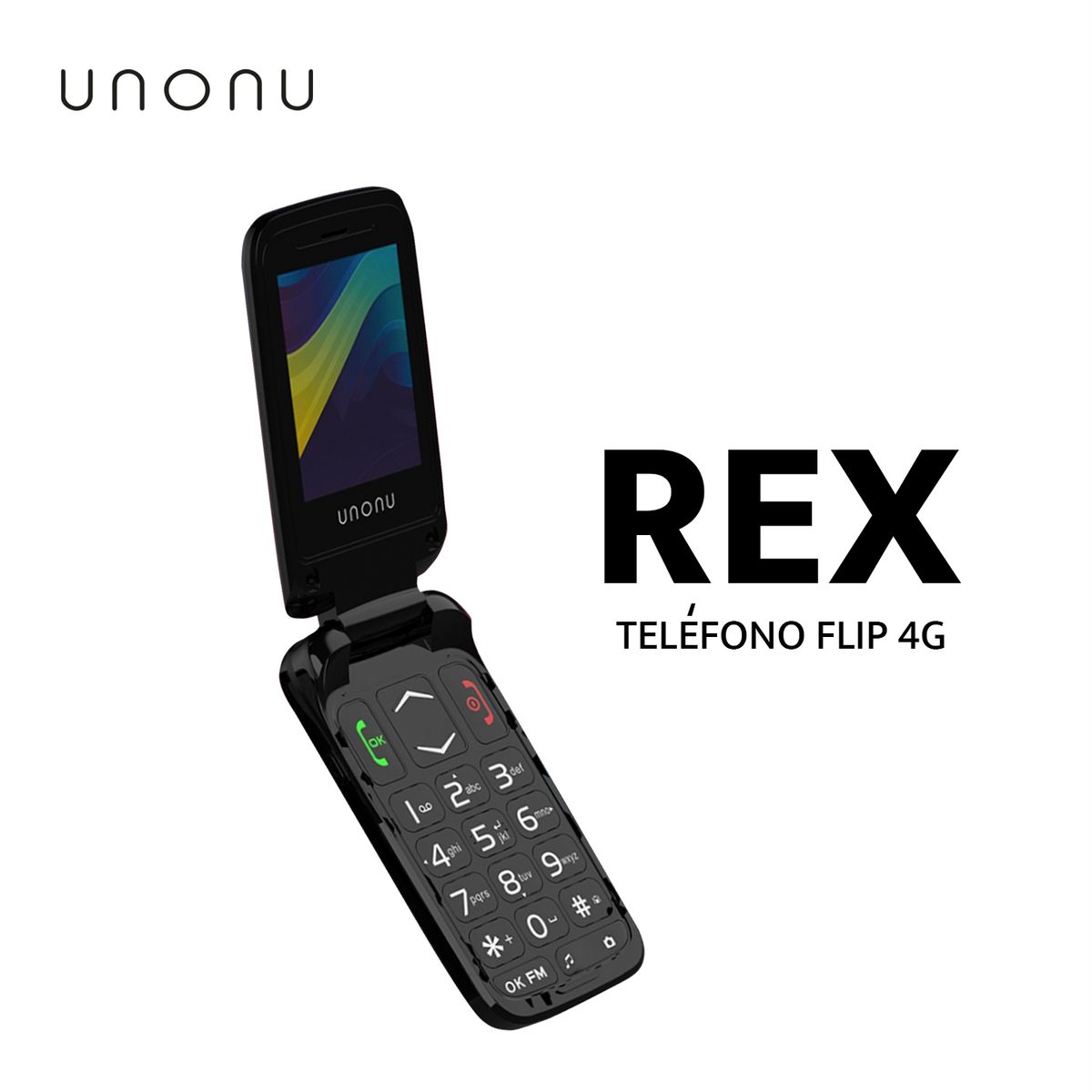 UNONU - CELULAR UNONU REX TELÉFONO FLIP 4G COLOR AZUL
