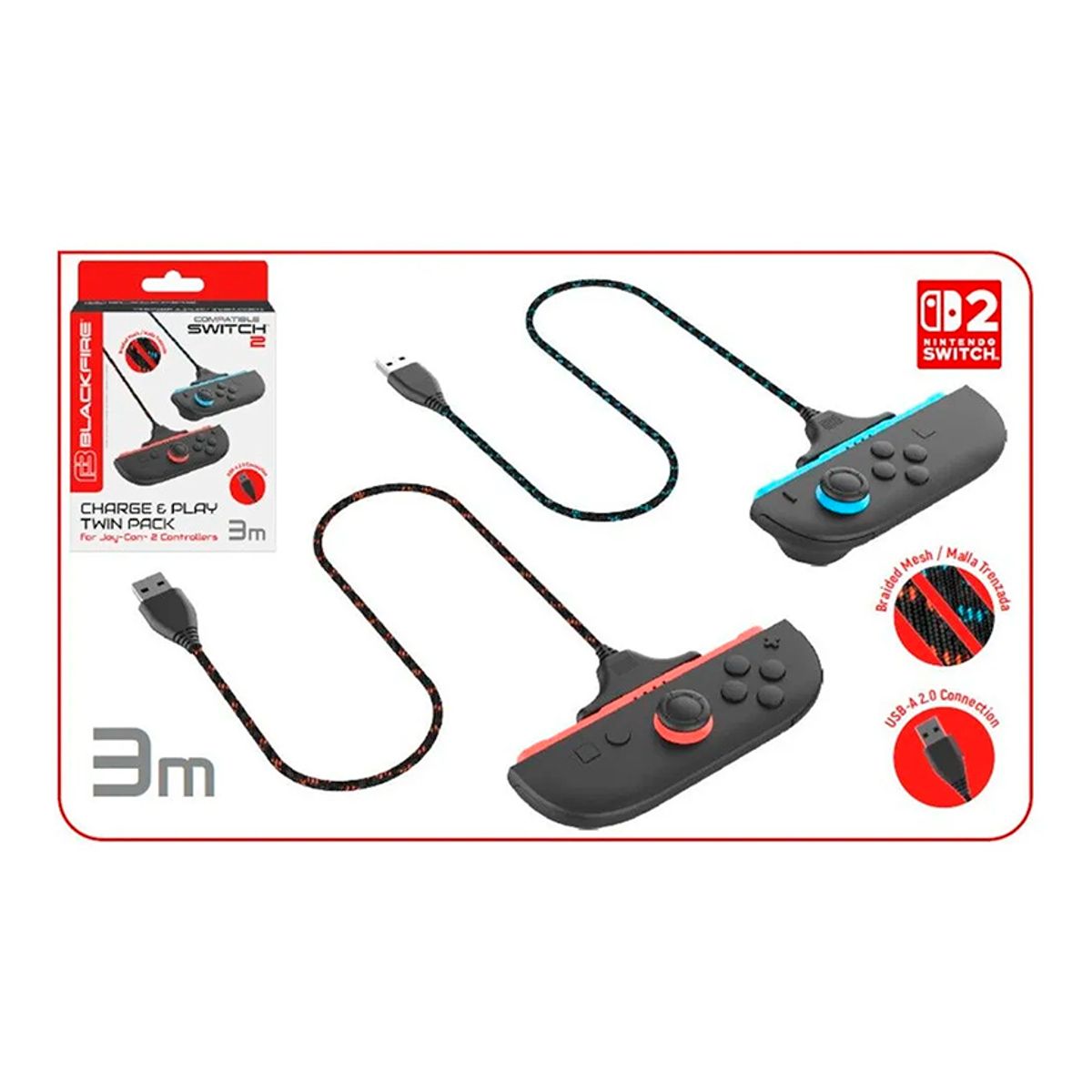 NINTENDO - Pack doble de carga y juega para Joycon 2 Nintendo Switch 2