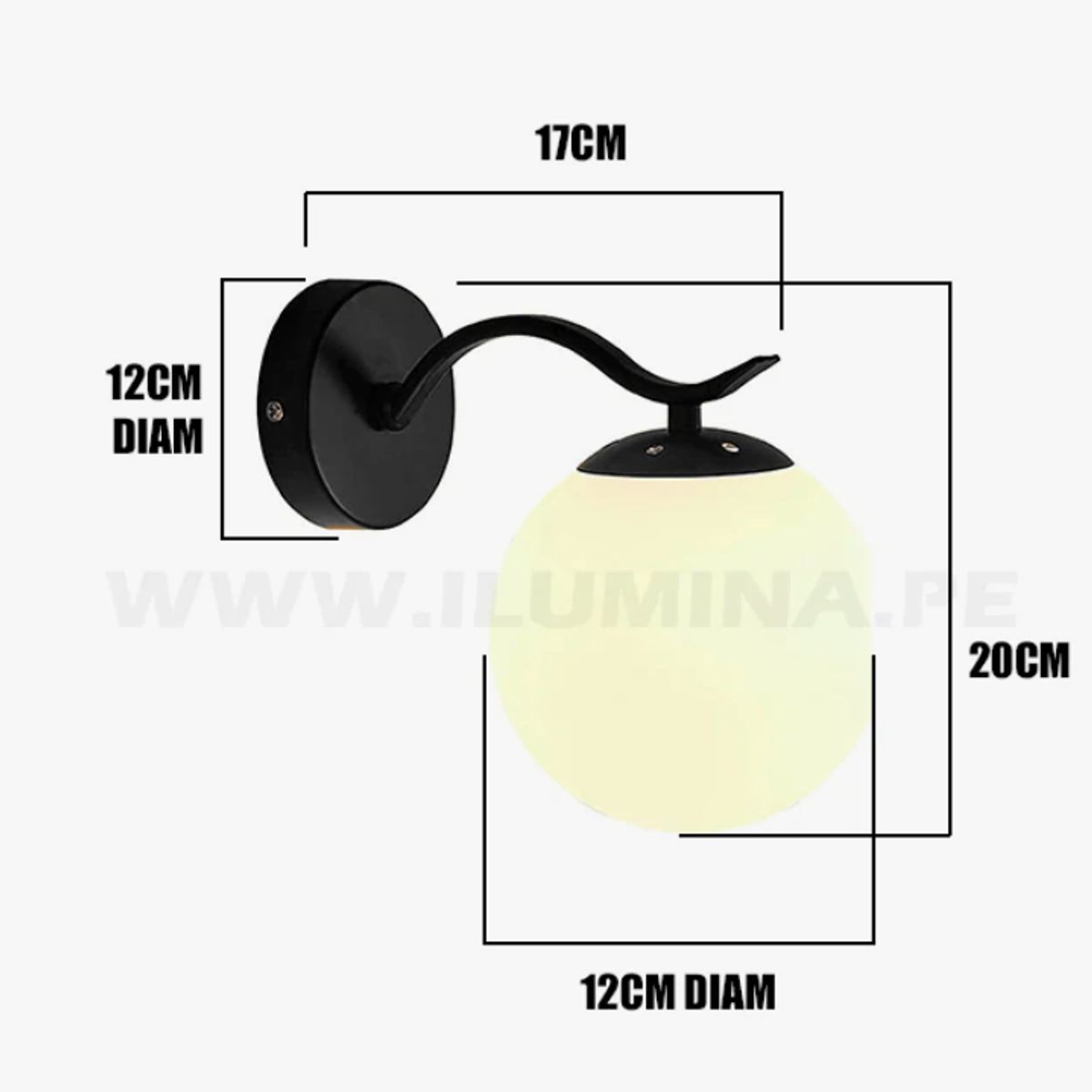 GENERICO - Aplique Lampara de Interior Black Led