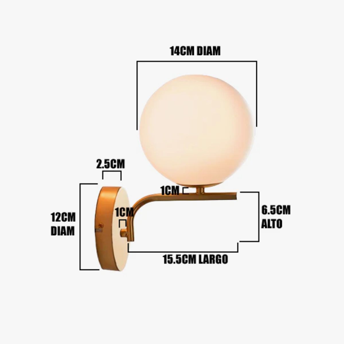 GENERICO - Aplique Lampara de Interior Gold Led
