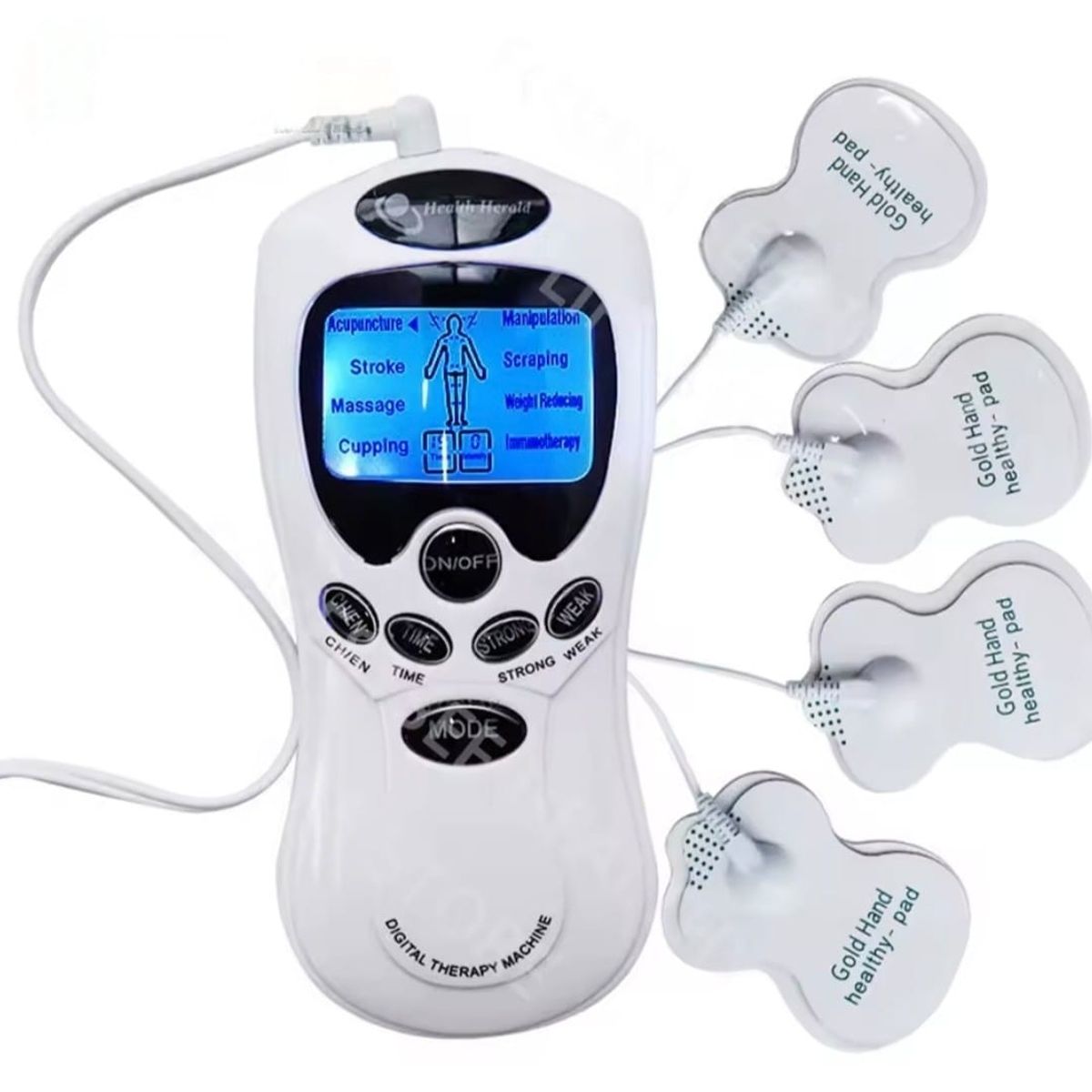 GENERICO - Electroestimulador Tens Digital Therapy 4 Parches Gimnasia
