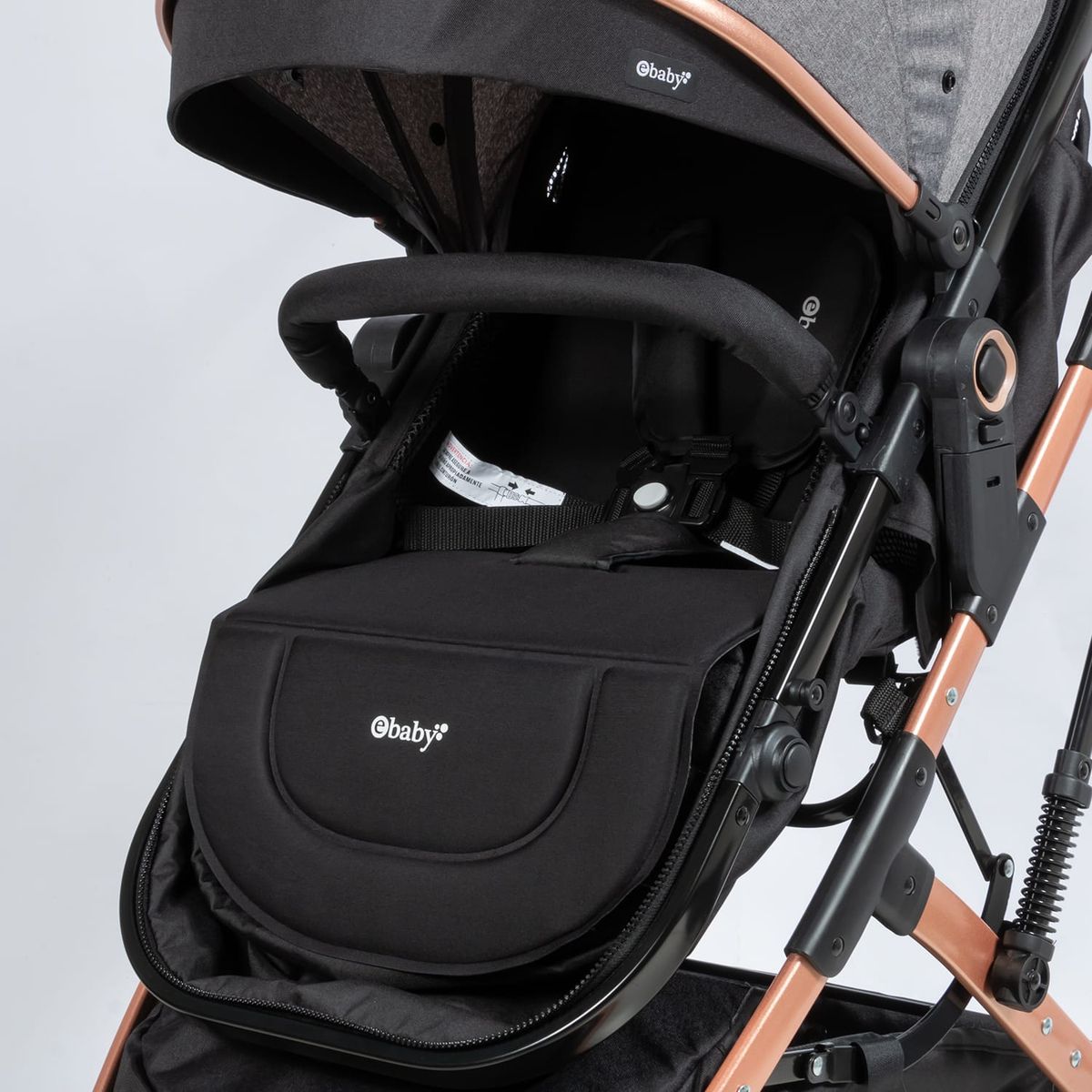 EBABY - Coche para Bebe Moises Multiposicion Plegado Facil Negro