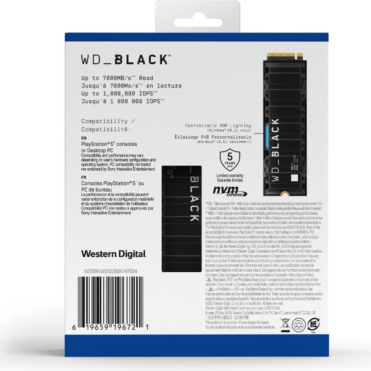 WESTERN DIGITAL - Unidad de Estado Sólido  SSD Western Digital 1tb para PS5