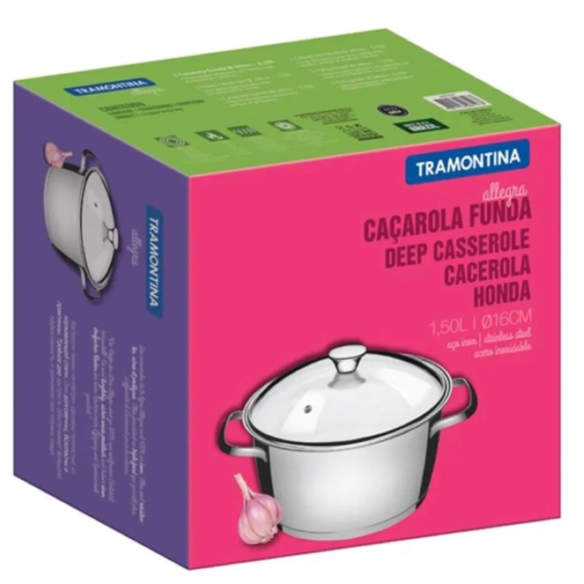 TRAMONTINA - Olla Acero 18 Cm (2.20 Lt) Allegra T/Vid - Tramontina