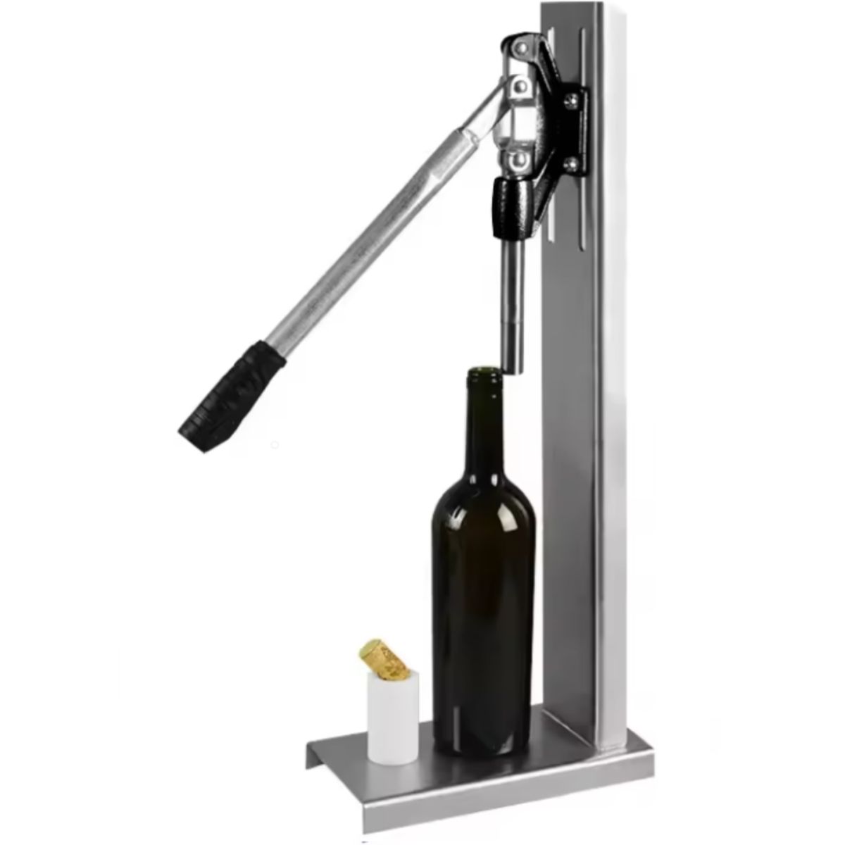 GENERICO - Encorchadora Manual con Base de Acero Inoxidable y Doble Cabezal POM