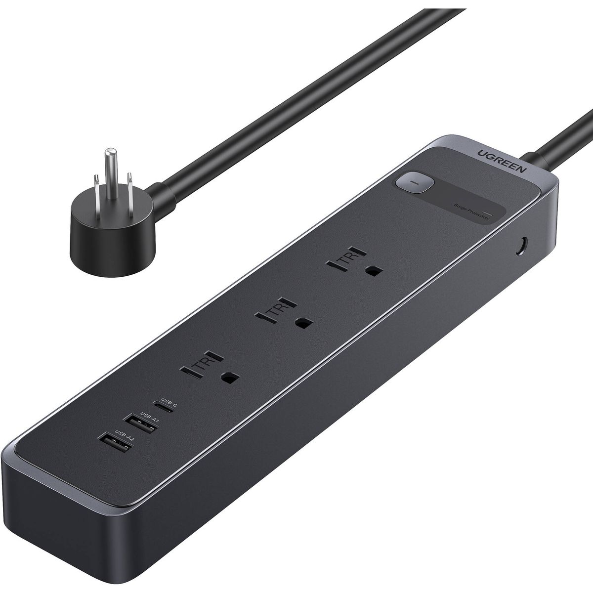 UGREEN - Regleta 3x Enchufe 2 x USB-A 1x USB-C 30W 1.8m Surge S731 - 25353