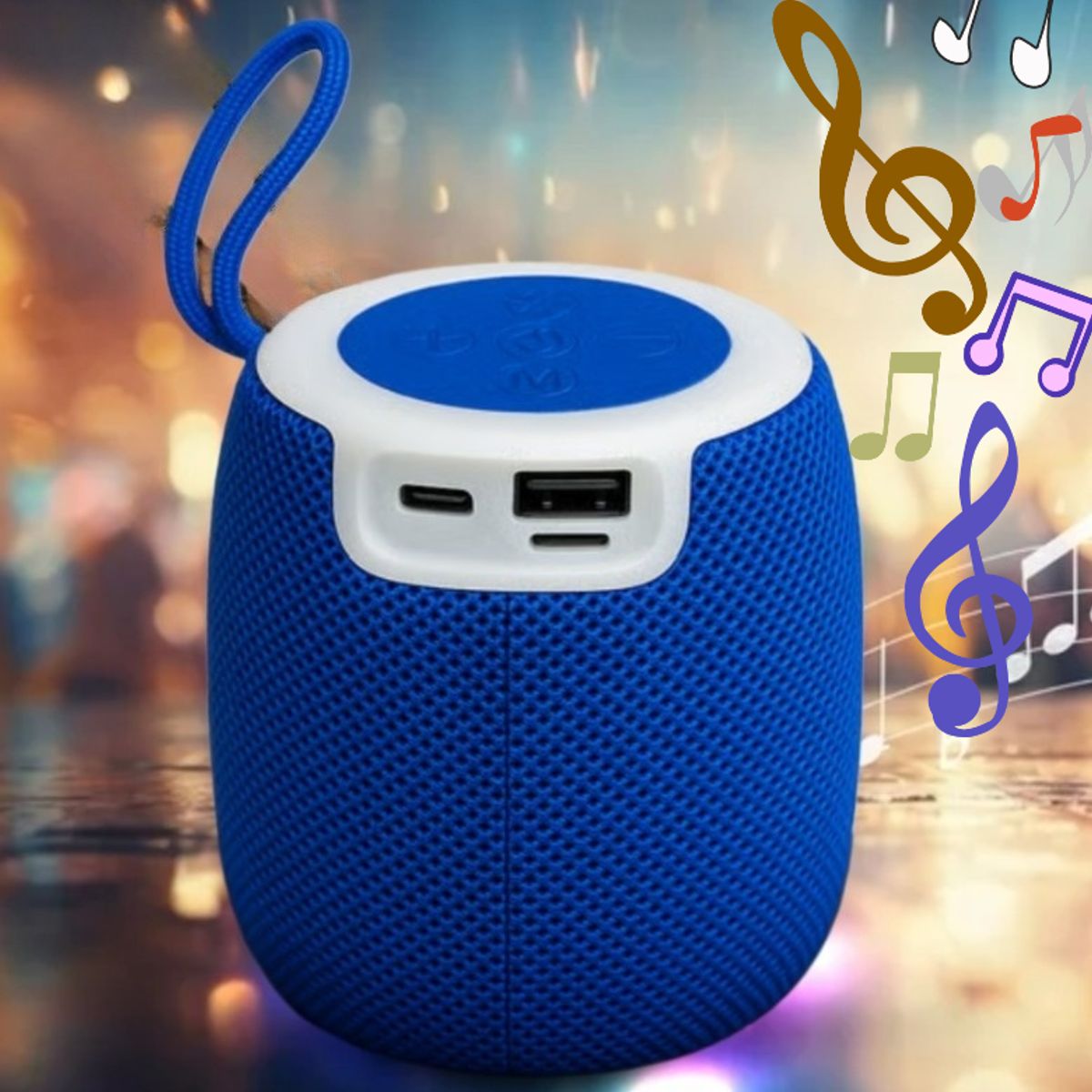 GENERICO - MINI PARLANTE FUNCIÓN ALEXA LUZ LED RGB BLUETOOTH PORTÁTIL 4 EN 1