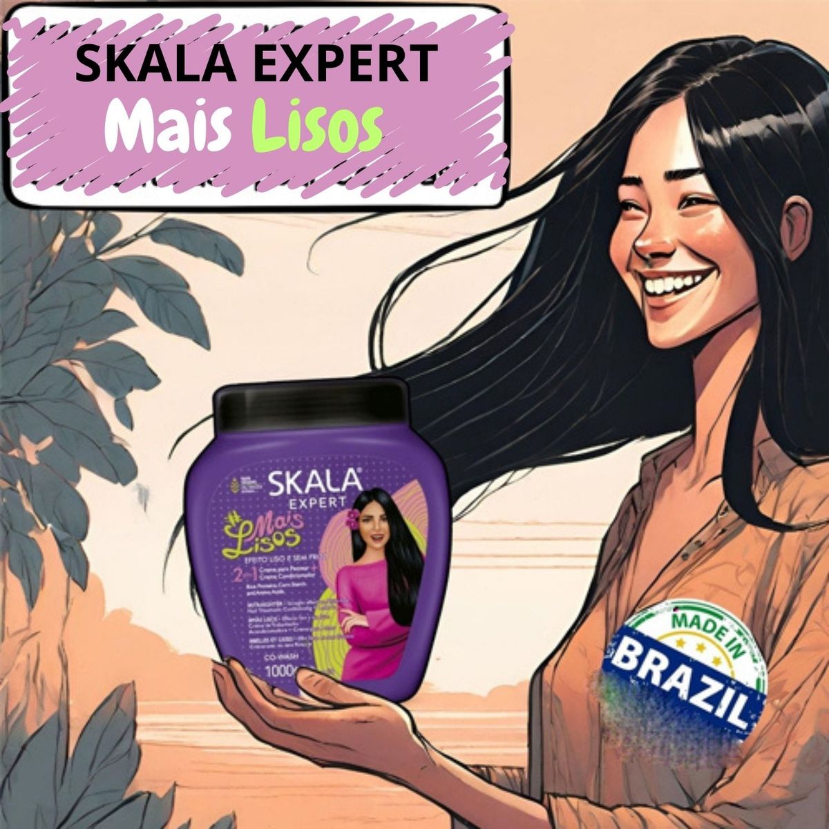 SKALA - Skala Mais Lisos 2en1 Máscara Vegana Crema Para Peinar 1kg Por 2 Un