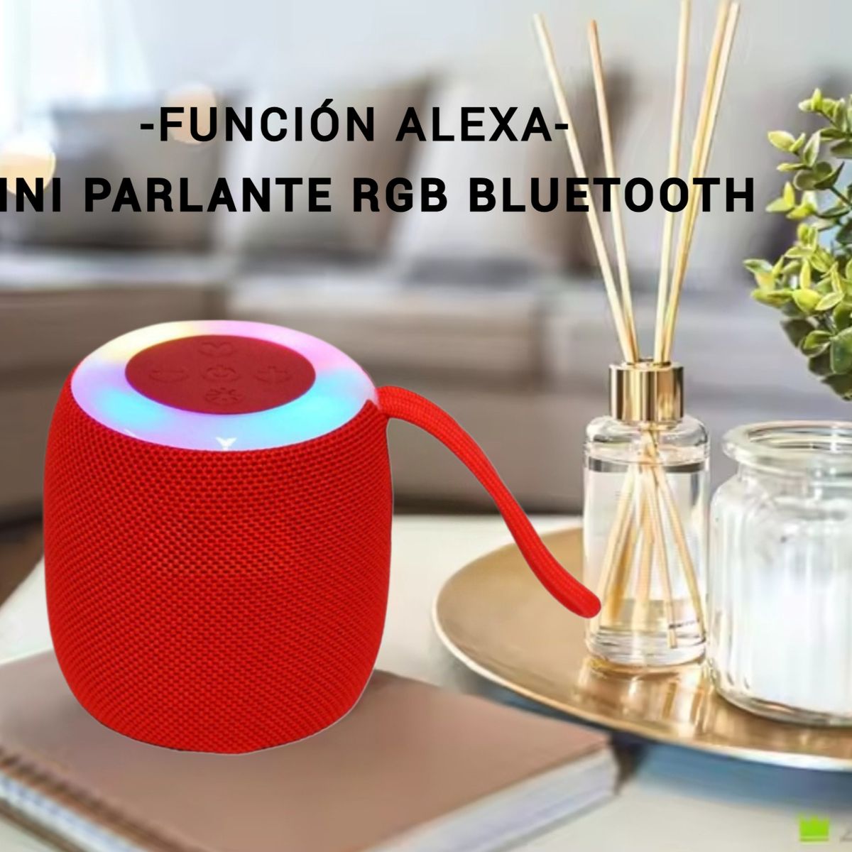 GENERICO - MINI PARLANTE FUNCIÓN ALEXA LUZ LED RGB BLUETOOTH PORTÁTIL 4 EN 1