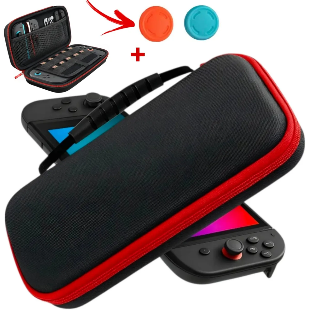 GENERICO - Estuche Protector de Nintendo Switch 2 CASE +  MICA DE VIDRIO - NEGRO
