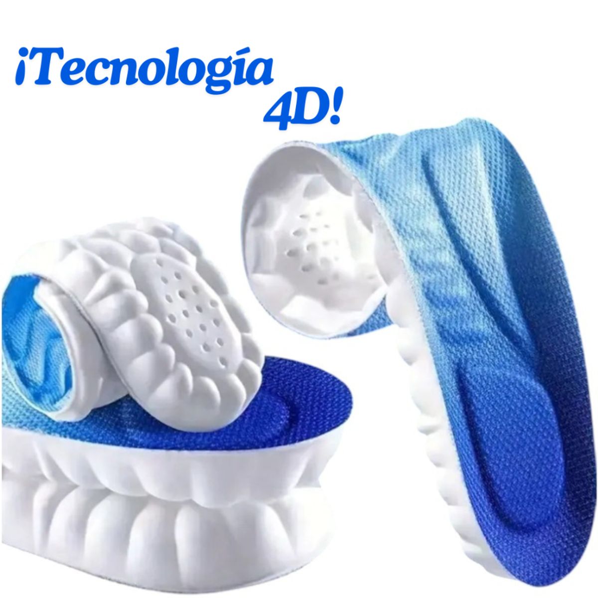 GENERICO - Plantilla Zapatilla Eva 4d Amortiguación CELESTE