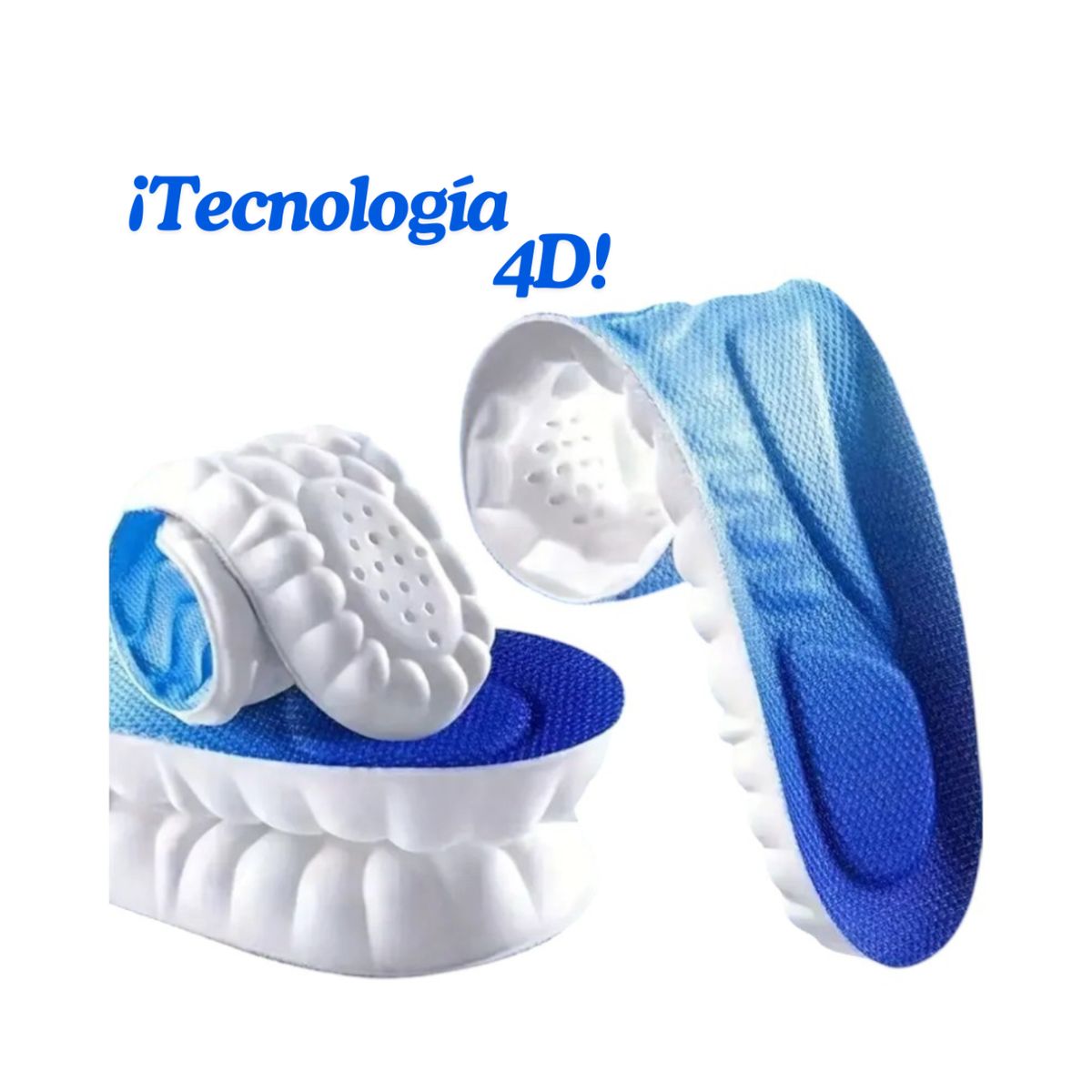 GENERICO - Plantilla Zapatilla Eva 4d Amortiguación CELESTE