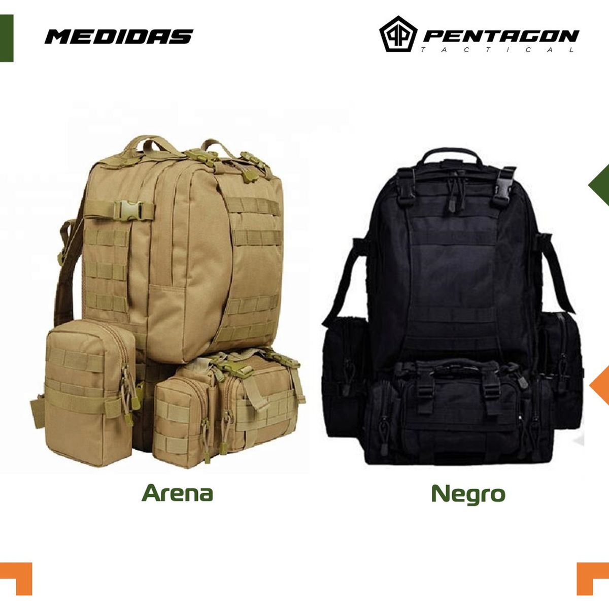 AFVENTURA - Mochila tactica militar outdoor  impermeable color negro