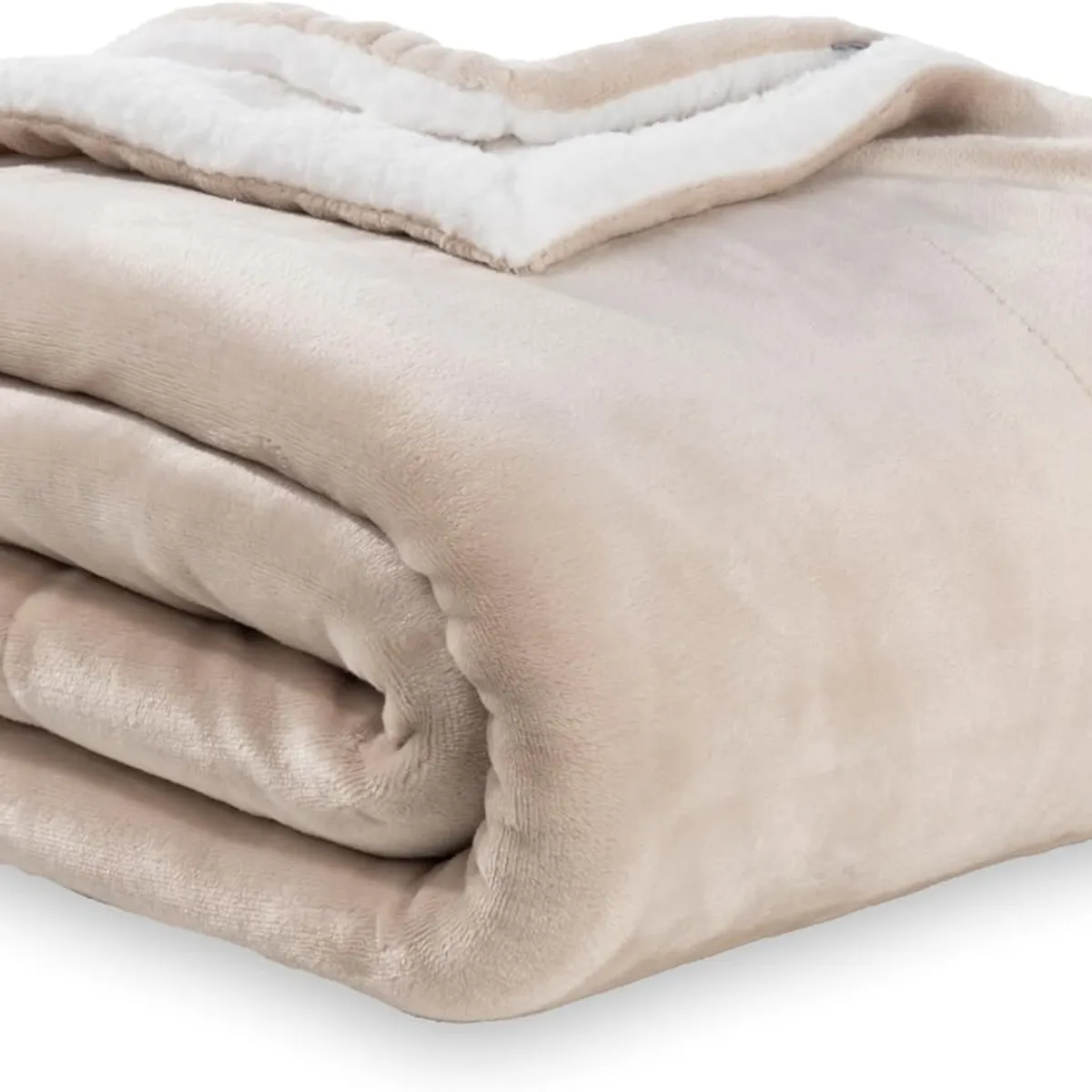 GENERICO - COLCHA DE PIEL DE ANGEL CON CARNERO 2 PLAZAS