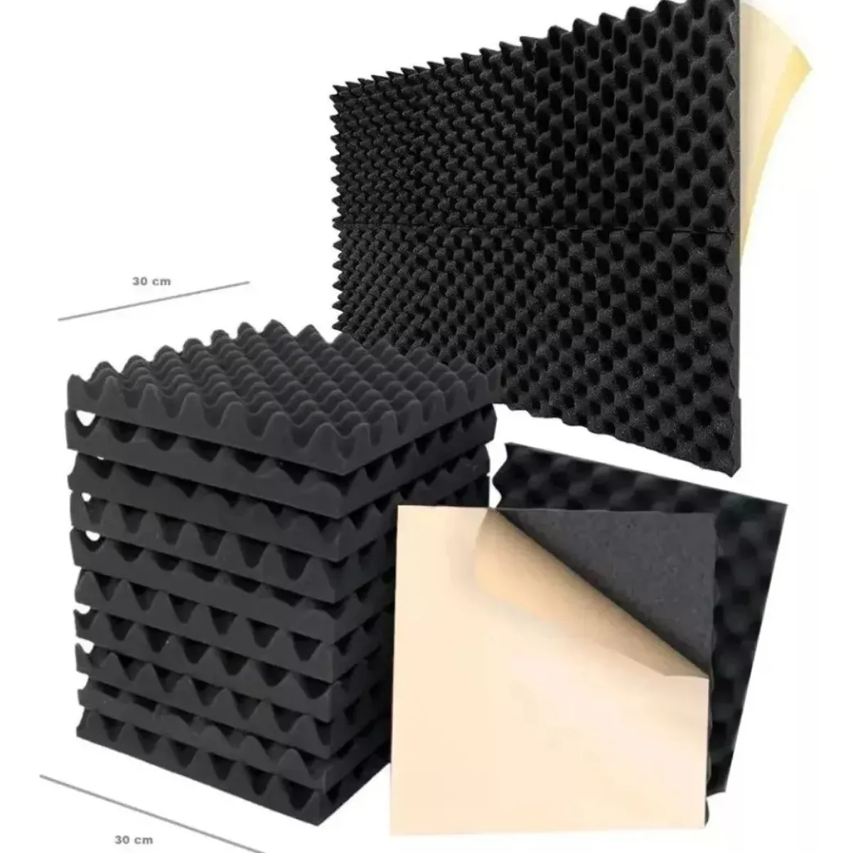 QUICK - Espuma Acústica 12 Pcs Aislante Con Adhesivo