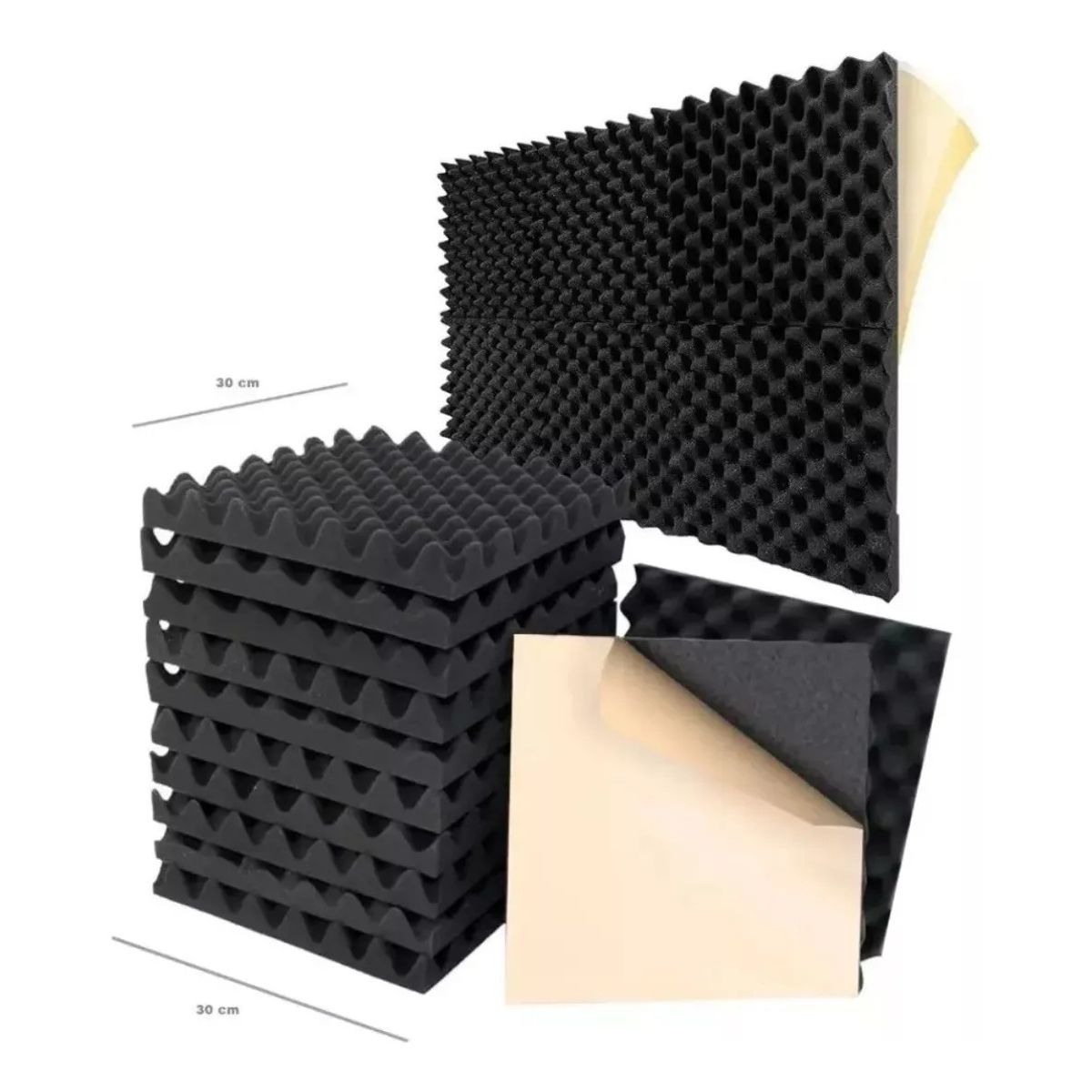QUICK - Espuma Acústica 12 Pcs Aislante Con Adhesivo