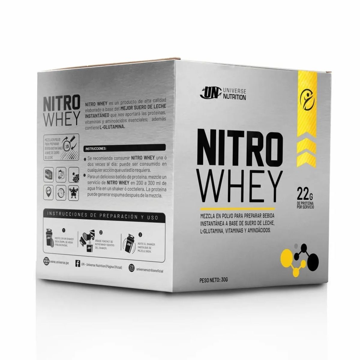 Universe Nutrition - Proteína Universe Nutrition Nitro Whey Caja 10 unid. Chocolate