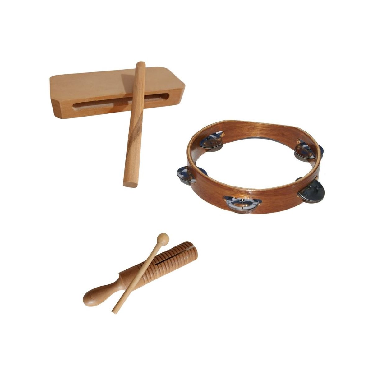 GENERICO - Pack de Instrumentos de Percusión en Madera para Niños