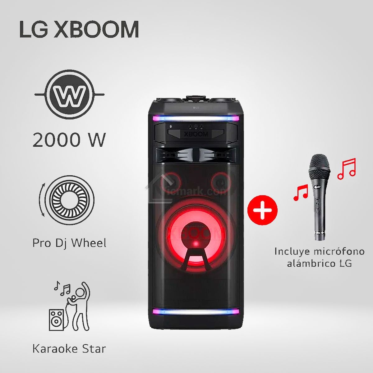 LG - Torre de sonido LG XBOOM OK99M 2000W Bluetooth Karaoke Star