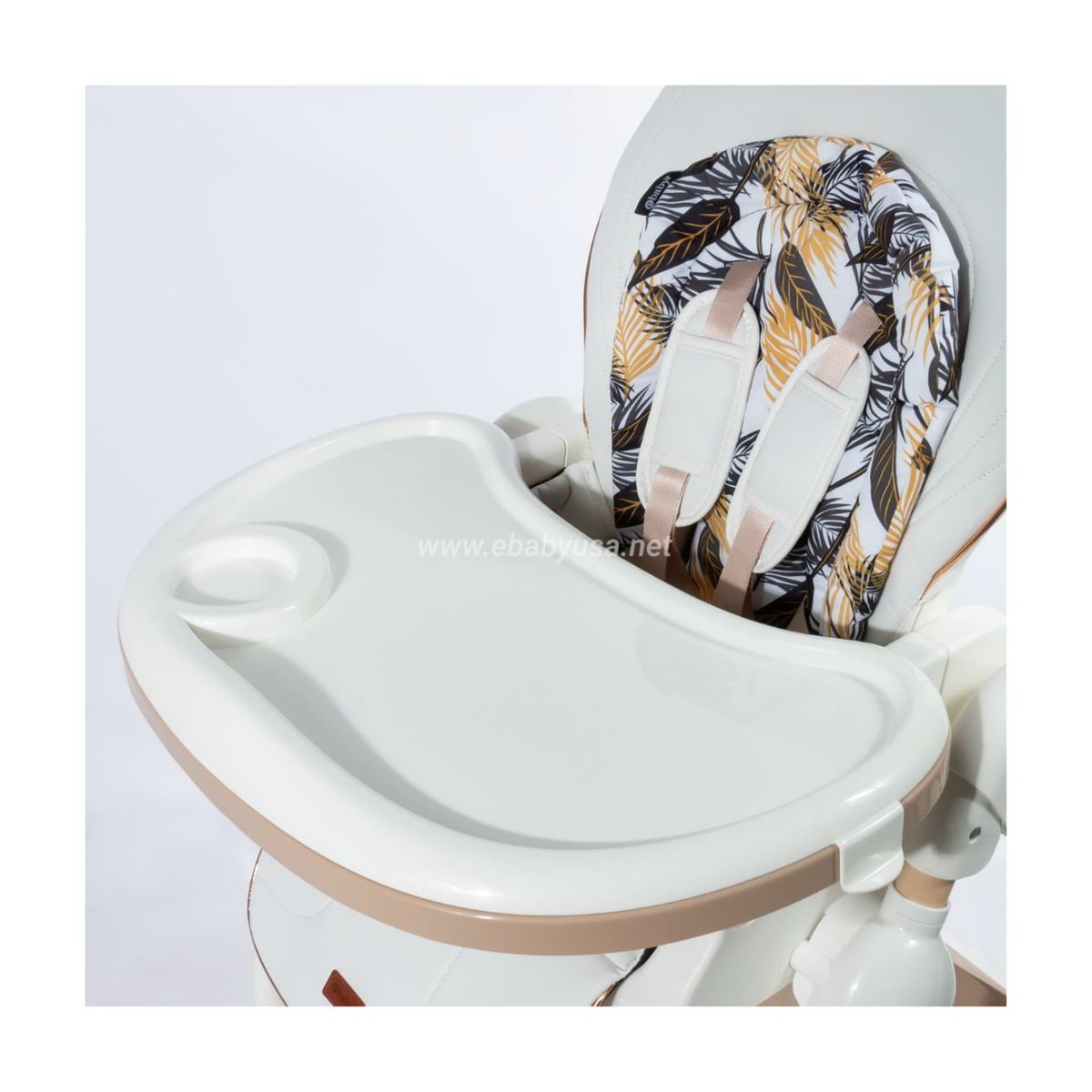 EBABY - Silla de Comer Plegable con Altura ajustable Wrowi Blanco