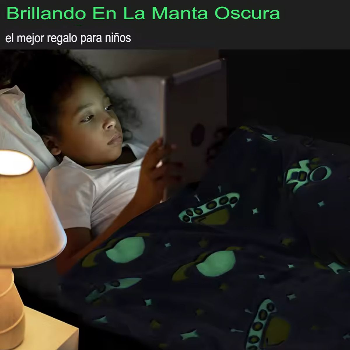 GENERICO - MANTA HIPOALERGÉNICO LUMINOSO BRILLA OSCURIDAD SUAVE GRIS