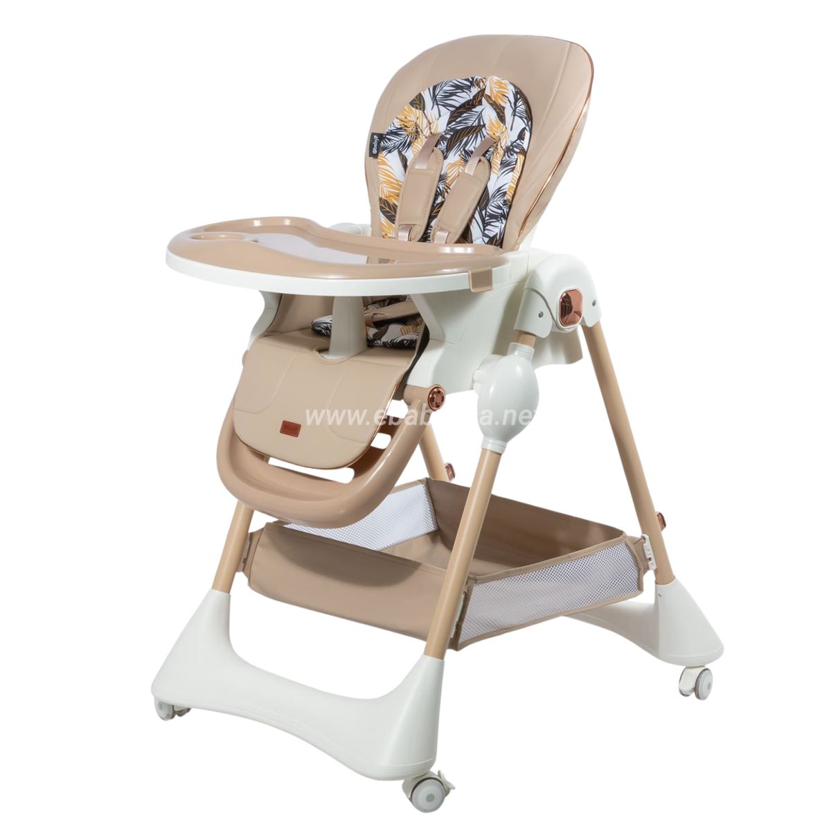 EBABY - Silla de Comer Plegable con Altura ajustable Wrowi Beige