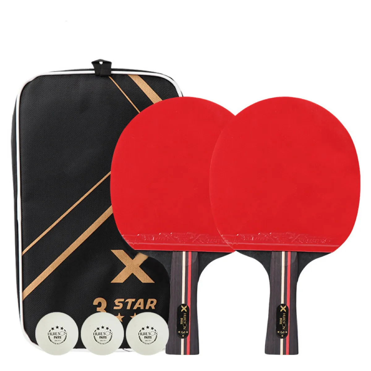 EASY FIT - Set 2 Paleta De Ping Pong Profesional 3 Star  Con Estuche
