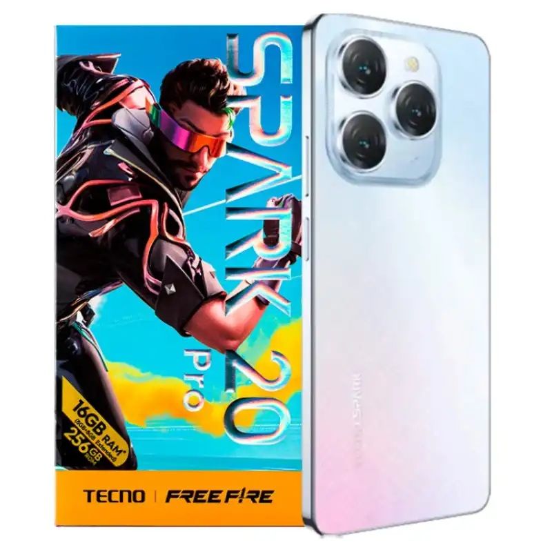 TECNO MOBILE - Smartphone  Tecno Spark 20 PRO  KJ6 256GB ROM+ 16GB RAM (8GB +8GB RAM EXTENDIDA)  FROSTY IVORY