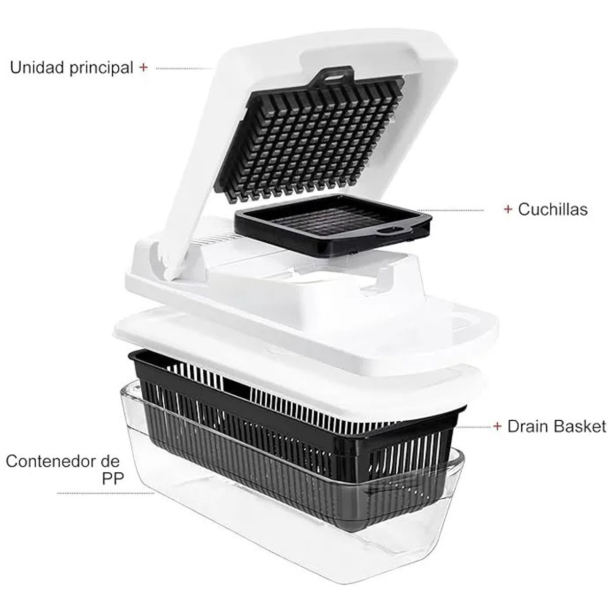 EVERSO - Rallador Picador Cortador Frutas Y Verduras Multiuso