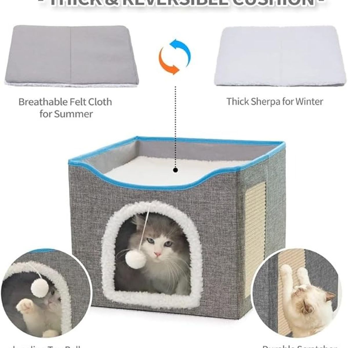 EVERSO - Cama Casa Iglu Para Mascotas Gato Y Perro Pequeño