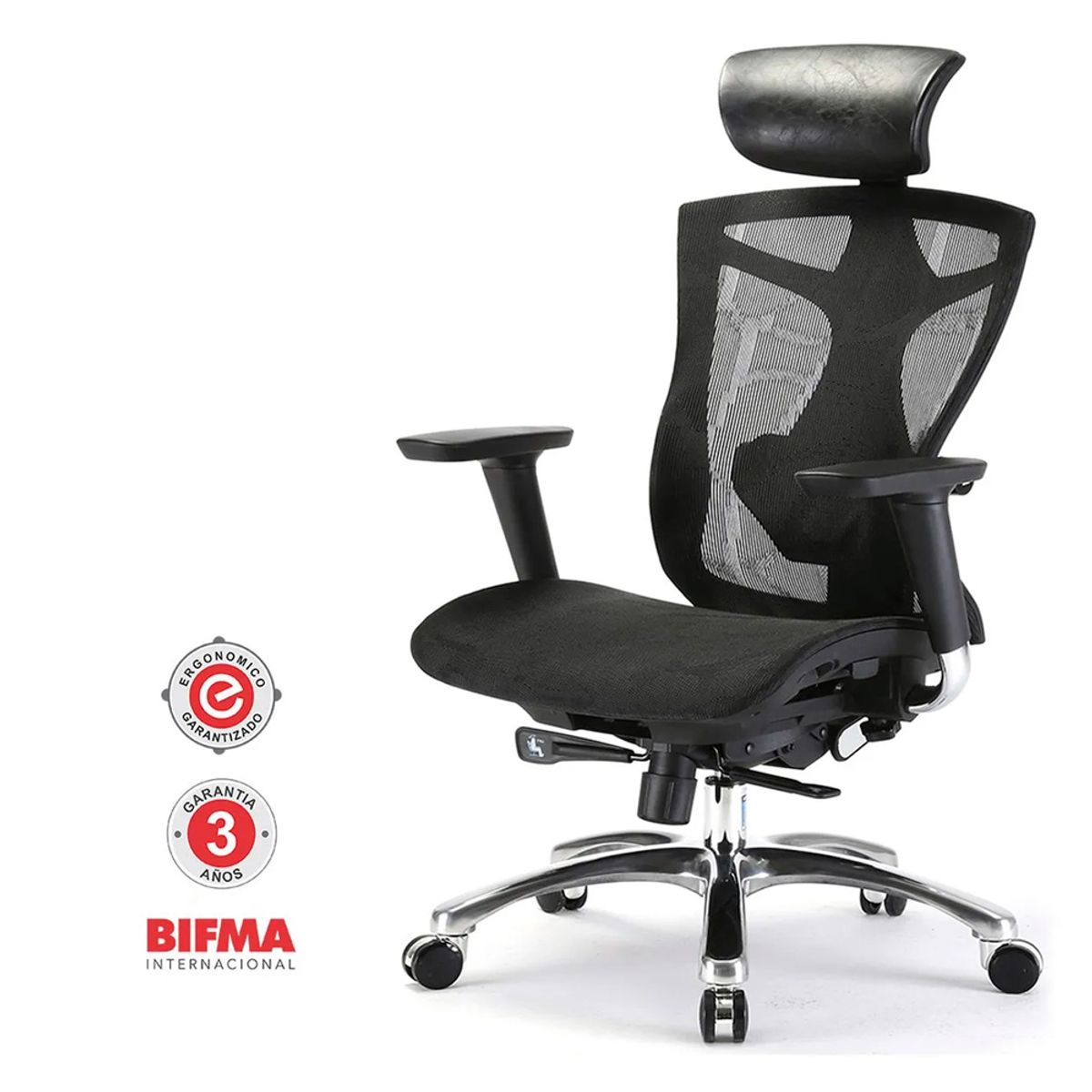 OFIDEAS - Silla Giratoria Ergonómica Presidente Malmo Color Negro Ofideas