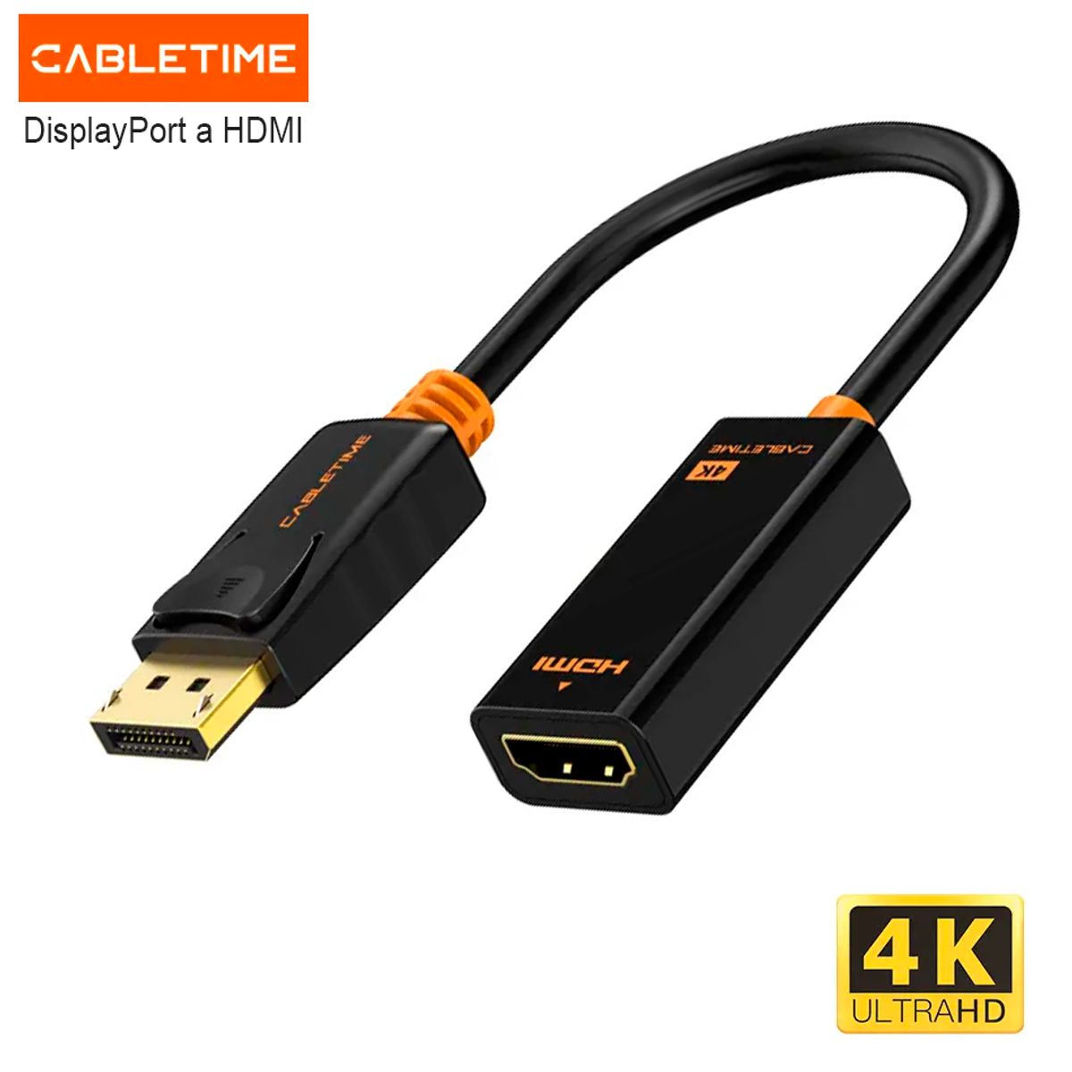 GENERICO - Adaptador de DisplayPort macho a HDMI 4K 30Hz hembra cabletime