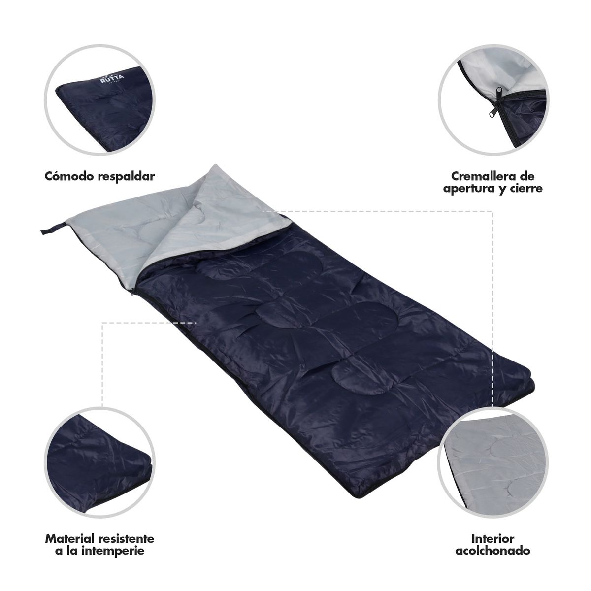 ATLETIS - Saco De Dormir 250 Gr Azul