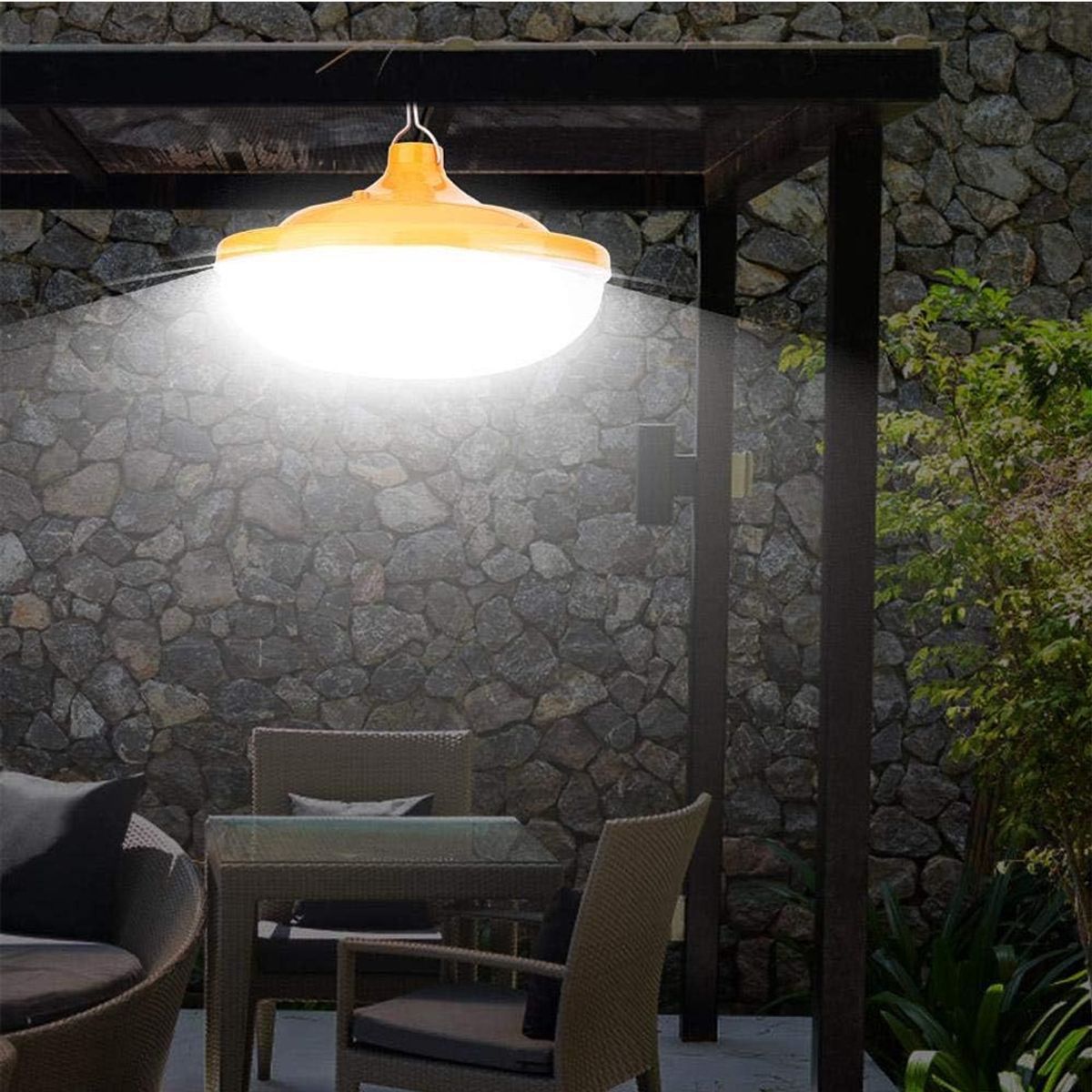 MN ELECTRONICS - Lampara CAMPING Solar LED Colgante Power Bank 1200mah Panel Solar5V