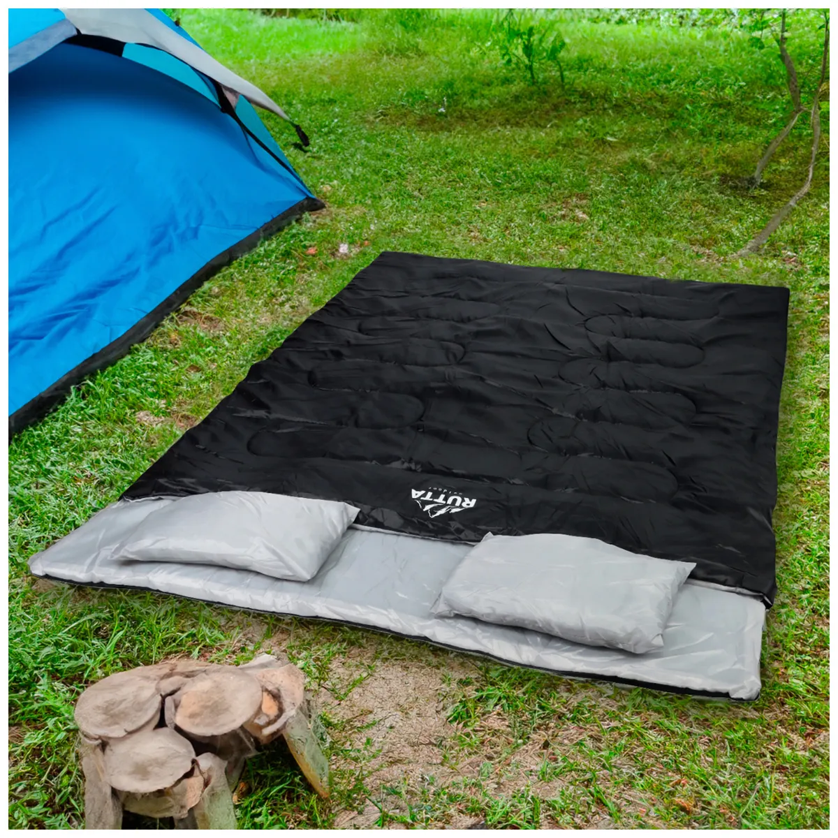 ATLETIS - Saco De Dormir 2 Personas 300 Grs Negro