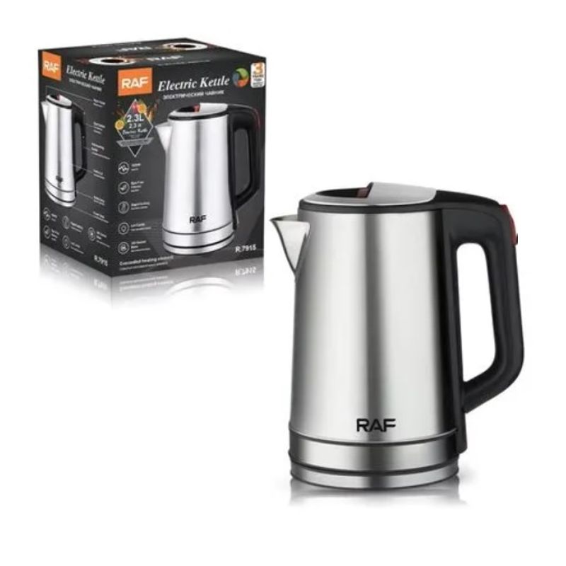 RAFF - HERVIDOR DE AGUA DE ACERO INOXIDABLE CON SILBATO 1800W